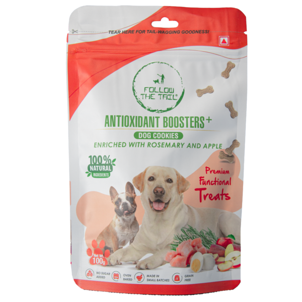 Natural Dog Biscuits – Antioxidant-Rich Treats with Chicken, Apple & Rosemary | Healthy Dog Treats for Immunity | Natural Grain-free Dog Biscuits