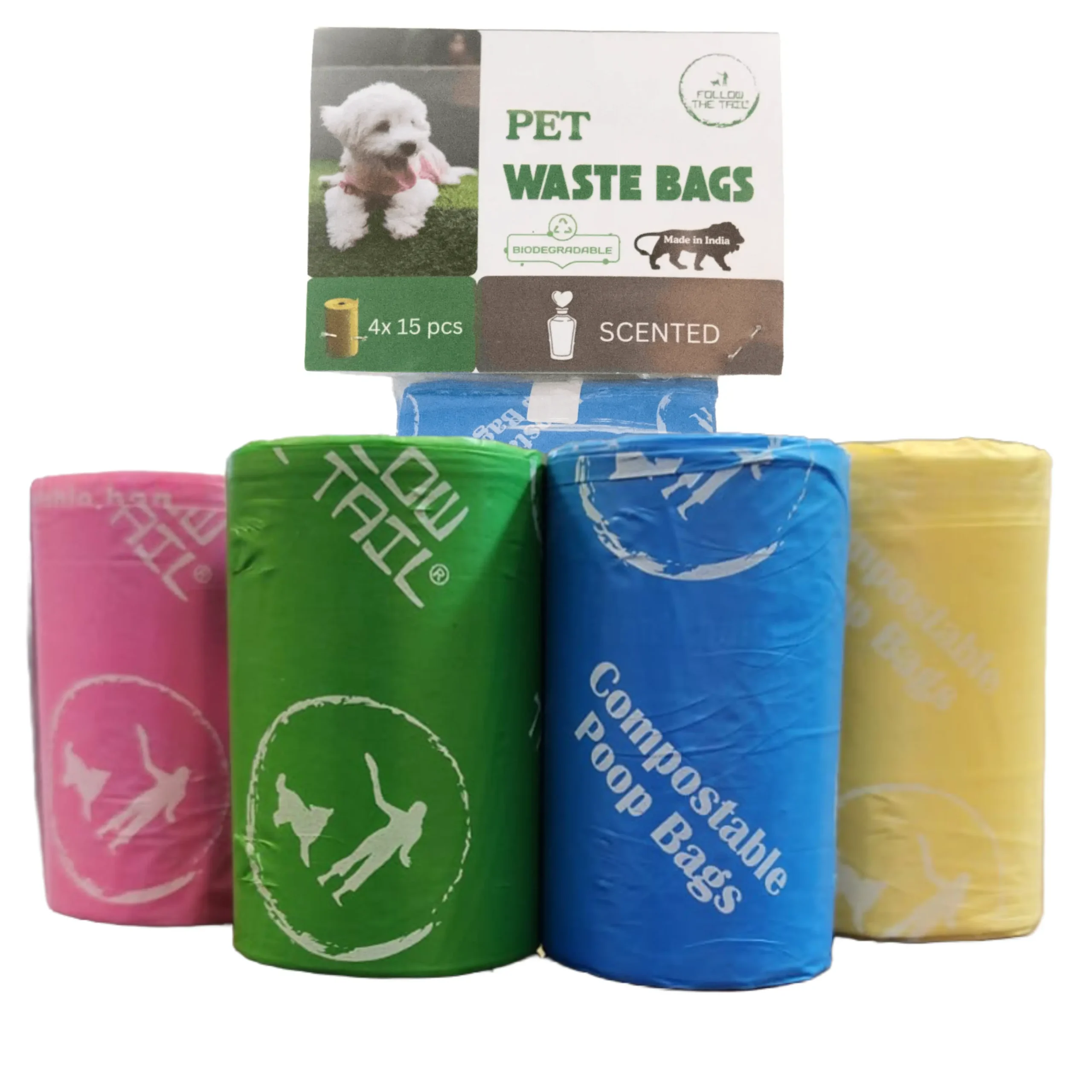 Biodegradable Large Dog Poop Bags – Leak-Proof Pet Waste Bags – 4 X 15 | Follow The Tail