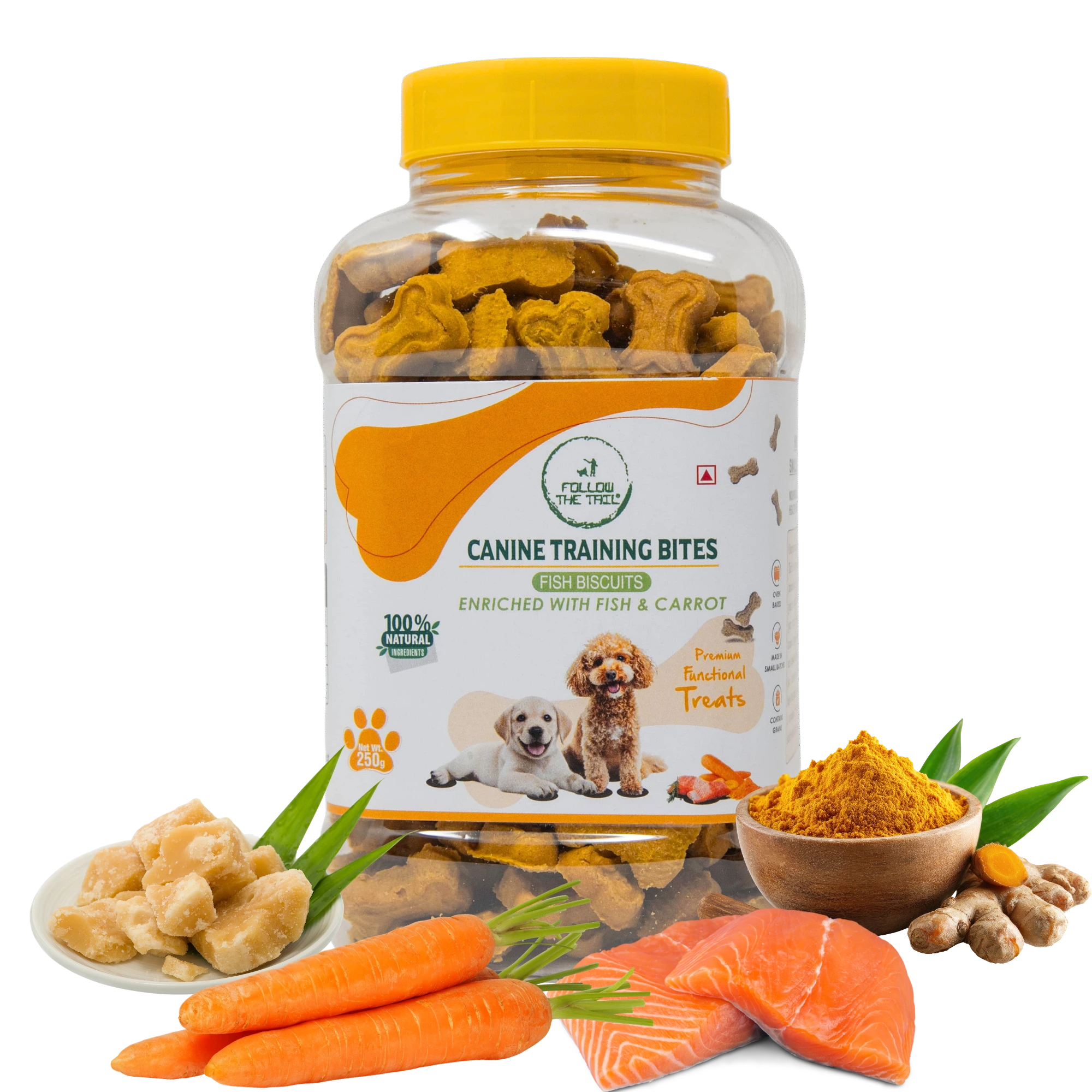 Follow The Tail Fish Training Treats jar